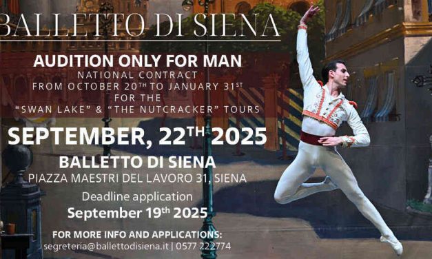 Audition Balletto di Siena Is Looking for Male Dancers