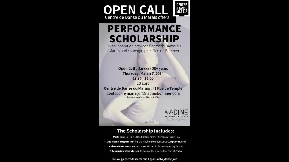 Performance Scholarship Animato Dance Art Program